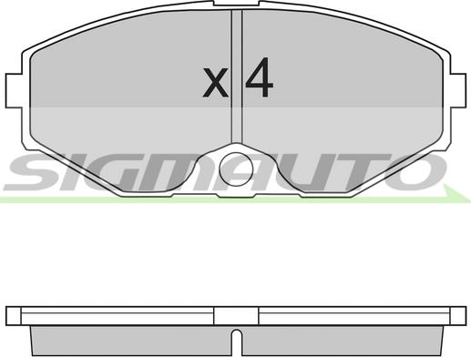 SIGMAUTO SPA722 - Тормозные колодки, дисковые, комплект www.autospares.lv