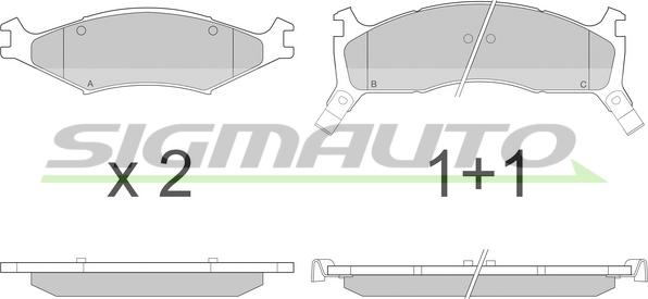 SIGMAUTO SPA772 - Тормозные колодки, дисковые, комплект www.autospares.lv