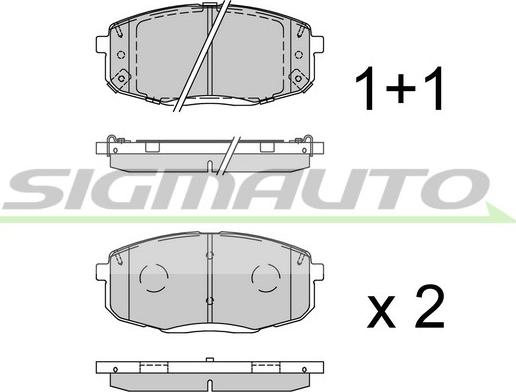 SIGMAUTO SPB941 - Тормозные колодки, дисковые, комплект www.autospares.lv