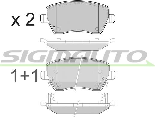 SIGMAUTO SPB495 - Bremžu uzliku kompl., Disku bremzes autospares.lv