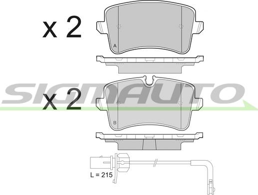 SIGMAUTO SPB493 - Bremžu uzliku kompl., Disku bremzes www.autospares.lv