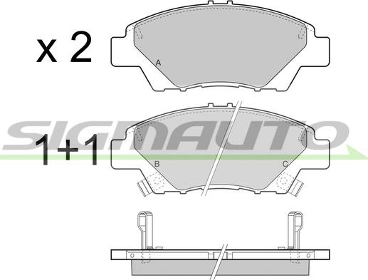 SIGMAUTO SPB446 - Bremžu uzliku kompl., Disku bremzes www.autospares.lv