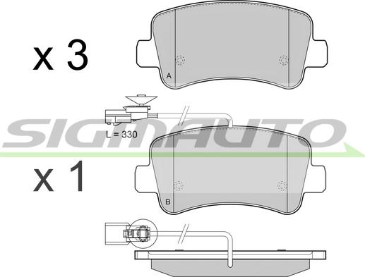 SIGMAUTO SPB441 - Bremžu uzliku kompl., Disku bremzes autospares.lv