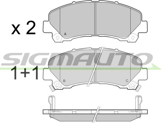 SIGMAUTO SPB442 - Bremžu uzliku kompl., Disku bremzes www.autospares.lv