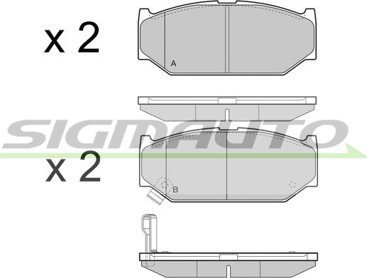 SIGMAUTO SPB455 - Bremžu uzliku kompl., Disku bremzes autospares.lv