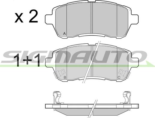 SIGMAUTO SPB466 - Bremžu uzliku kompl., Disku bremzes autospares.lv