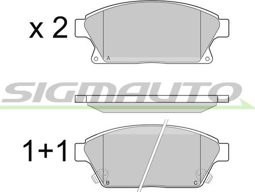 SIGMAUTO SPB405 - Brake Pad Set, disc brake www.autospares.lv