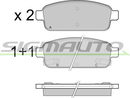 SIGMAUTO SPB406 - Brake Pad Set, disc brake www.autospares.lv