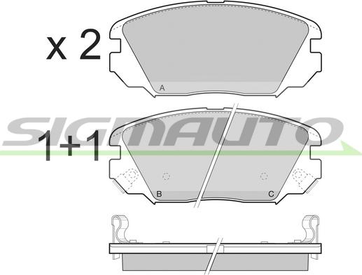 SIGMAUTO SPB401 - Bremžu uzliku kompl., Disku bremzes autospares.lv