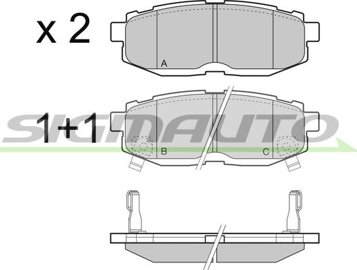 SIGMAUTO SPB408 - Bremžu uzliku kompl., Disku bremzes www.autospares.lv