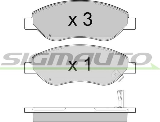 SIGMAUTO SPB407 - Bremžu uzliku kompl., Disku bremzes autospares.lv