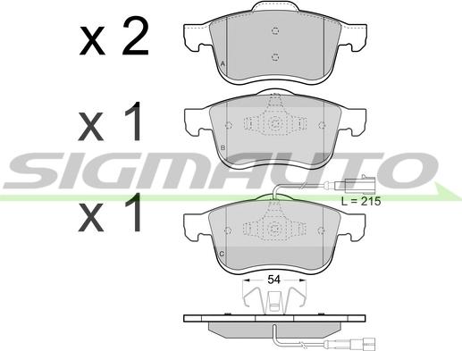 SIGMAUTO SPB413 - Bremžu uzliku kompl., Disku bremzes autospares.lv