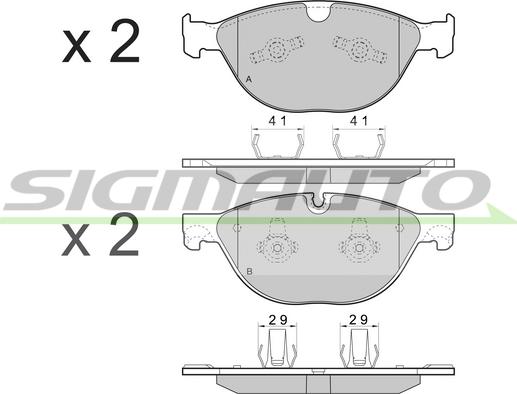 SIGMAUTO SPB483 - Bremžu uzliku kompl., Disku bremzes www.autospares.lv