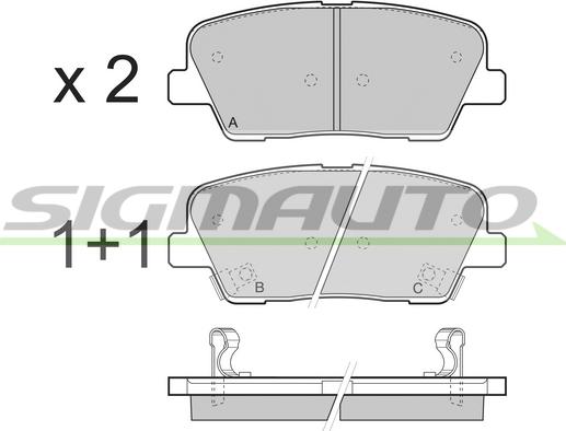 SIGMAUTO SPB435 - Bremžu uzliku kompl., Disku bremzes www.autospares.lv