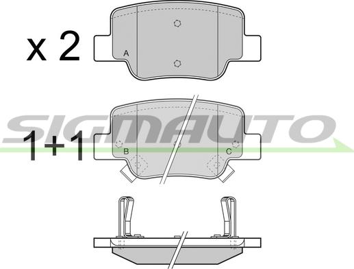 SIGMAUTO SPB424 - Bremžu uzliku kompl., Disku bremzes autospares.lv