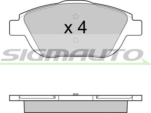 SIGMAUTO SPB428 - Тормозные колодки, дисковые, комплект www.autospares.lv