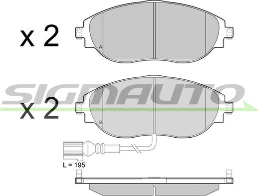 SIGMAUTO SPB474 - Brake Pad Set, disc brake www.autospares.lv