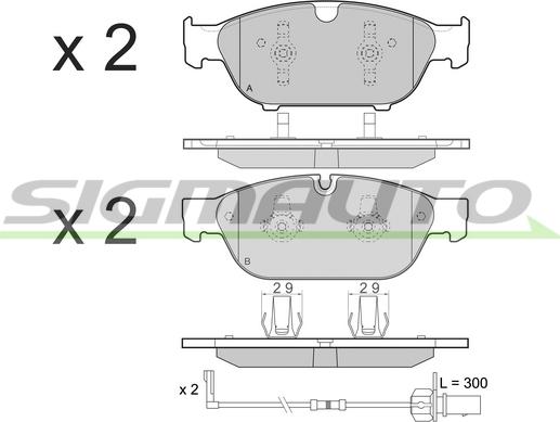 SIGMAUTO SPB476 - Bremžu uzliku kompl., Disku bremzes www.autospares.lv