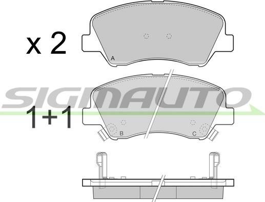 SIGMAUTO SPB470 - Тормозные колодки, дисковые, комплект www.autospares.lv