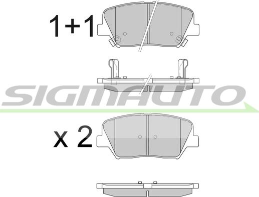 SIGMAUTO SPB596 - Bremžu uzliku kompl., Disku bremzes www.autospares.lv