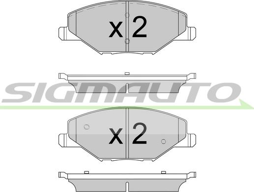 SIGMAUTO SPB591 - Тормозные колодки, дисковые, комплект www.autospares.lv