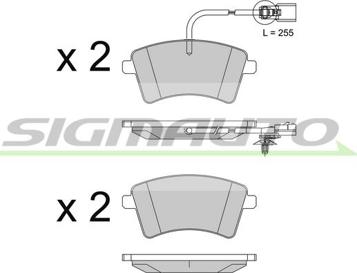 SIGMAUTO SPB562 - Тормозные колодки, дисковые, комплект www.autospares.lv