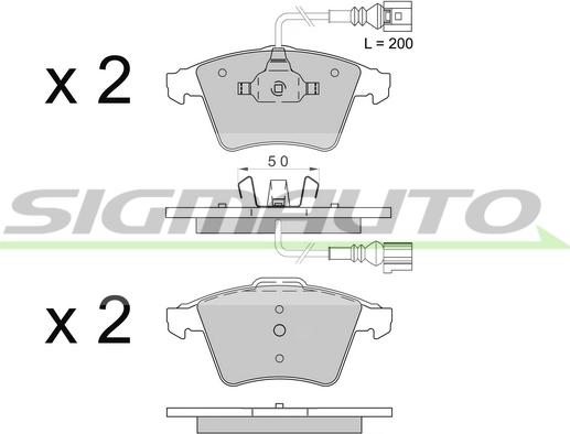 SIGMAUTO SPB508 - Bremžu uzliku kompl., Disku bremzes www.autospares.lv