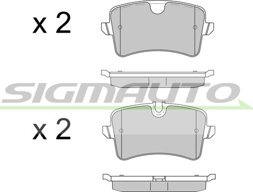 SIGMAUTO SPB502 - Тормозные колодки, дисковые, комплект www.autospares.lv