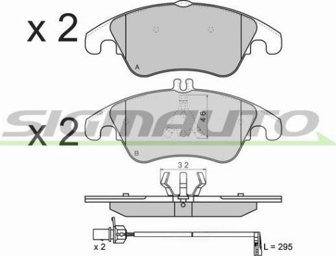 SIGMAUTO SPB515 - Тормозные колодки, дисковые, комплект www.autospares.lv