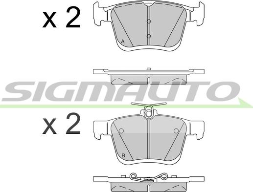 SIGMAUTO SPB518 - Тормозные колодки, дисковые, комплект www.autospares.lv