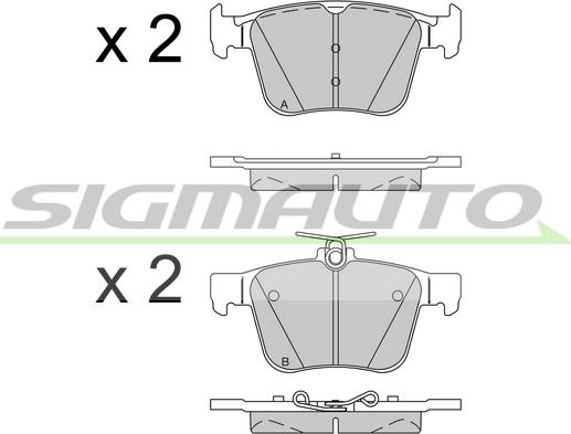 SIGMAUTO SPB517 - Тормозные колодки, дисковые, комплект www.autospares.lv