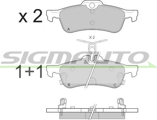 SIGMAUTO SPB528 - Bremžu uzliku kompl., Disku bremzes www.autospares.lv