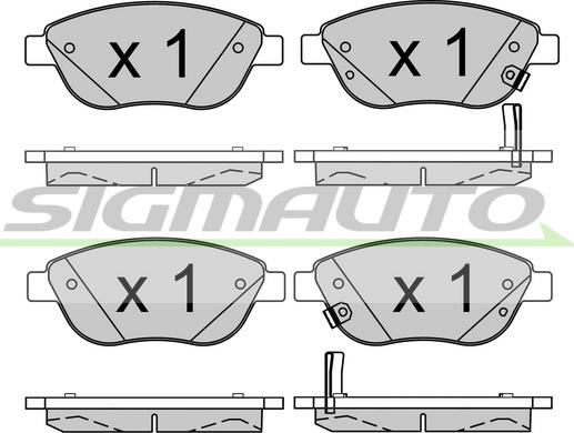 SIGMAUTO SPB523 - Bremžu uzliku kompl., Disku bremzes www.autospares.lv