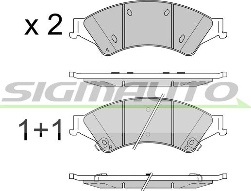 SIGMAUTO SPB527 - Bremžu uzliku kompl., Disku bremzes autospares.lv