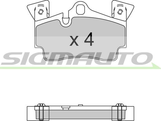 SIGMAUTO SPB574 - Тормозные колодки, дисковые, комплект www.autospares.lv