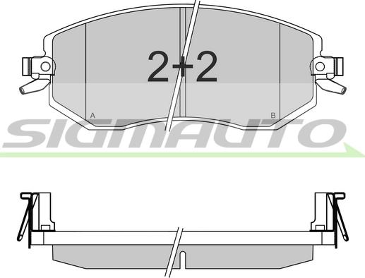 SIGMAUTO SPB570 - Bremžu uzliku kompl., Disku bremzes www.autospares.lv