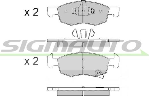 SIGMAUTO SPB646 - Bremžu uzliku kompl., Disku bremzes www.autospares.lv