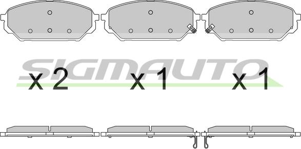 SIGMAUTO SPB619 - Bremžu uzliku kompl., Disku bremzes www.autospares.lv