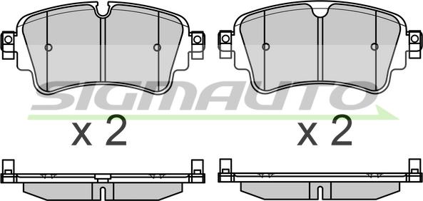 SIGMAUTO SPB688 - Bremžu uzliku kompl., Disku bremzes www.autospares.lv