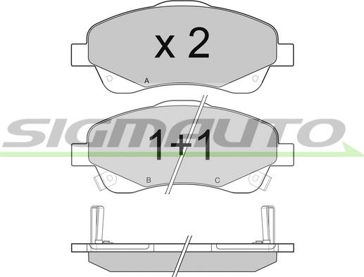 SIGMAUTO SPB094 - Bremžu uzliku kompl., Disku bremzes autospares.lv