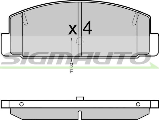 SIGMAUTO SPB090 - Bremžu uzliku kompl., Disku bremzes www.autospares.lv