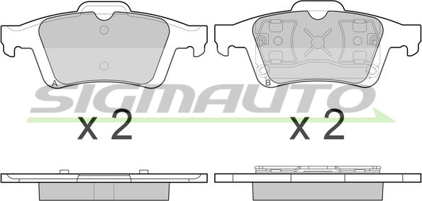 SIGMAUTO SPB091 - Тормозные колодки, дисковые, комплект www.autospares.lv