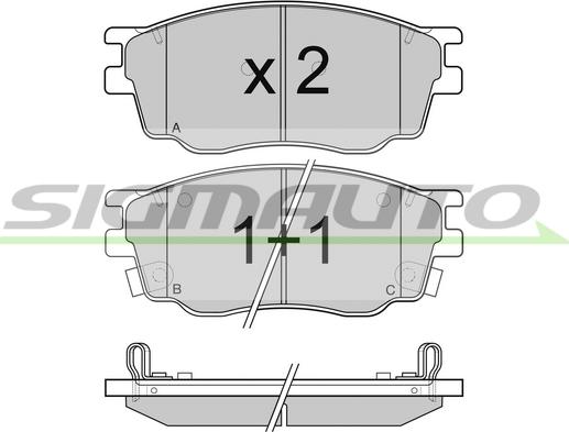 SIGMAUTO SPB092 - Bremžu uzliku kompl., Disku bremzes autospares.lv