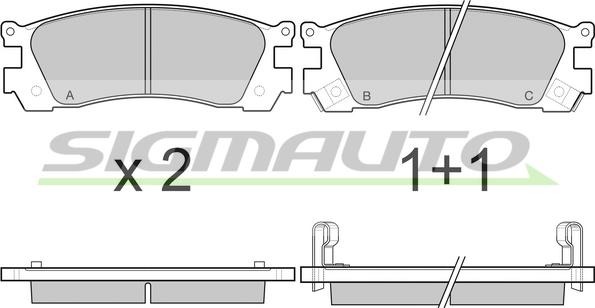 SIGMAUTO SPB045 - Bremžu uzliku kompl., Disku bremzes autospares.lv