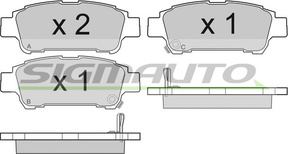 SIGMAUTO SPB042 - Brake Pad Set, disc brake www.autospares.lv