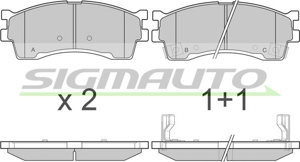 SIGMAUTO SPB055 - Bremžu uzliku kompl., Disku bremzes autospares.lv