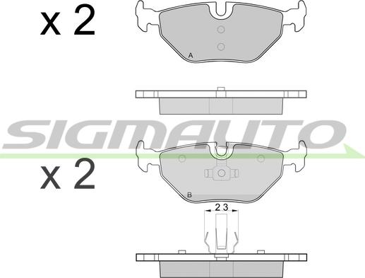 SIGMAUTO SPB051 - Bremžu uzliku kompl., Disku bremzes autospares.lv