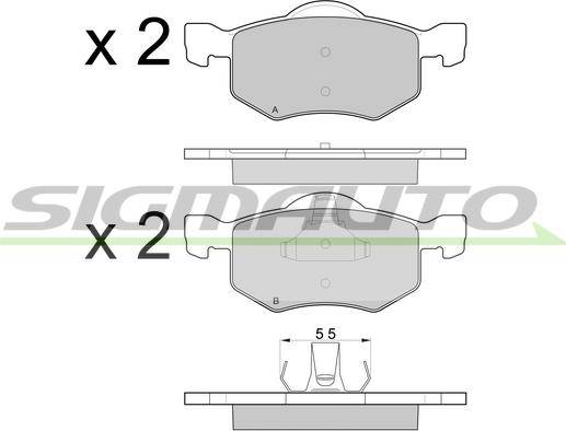 SIGMAUTO SPB058 - Bremžu uzliku kompl., Disku bremzes autospares.lv