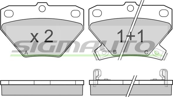 SIGMAUTO SPB061 - Bremžu uzliku kompl., Disku bremzes www.autospares.lv