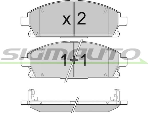 SIGMAUTO SPB068 - Тормозные колодки, дисковые, комплект www.autospares.lv